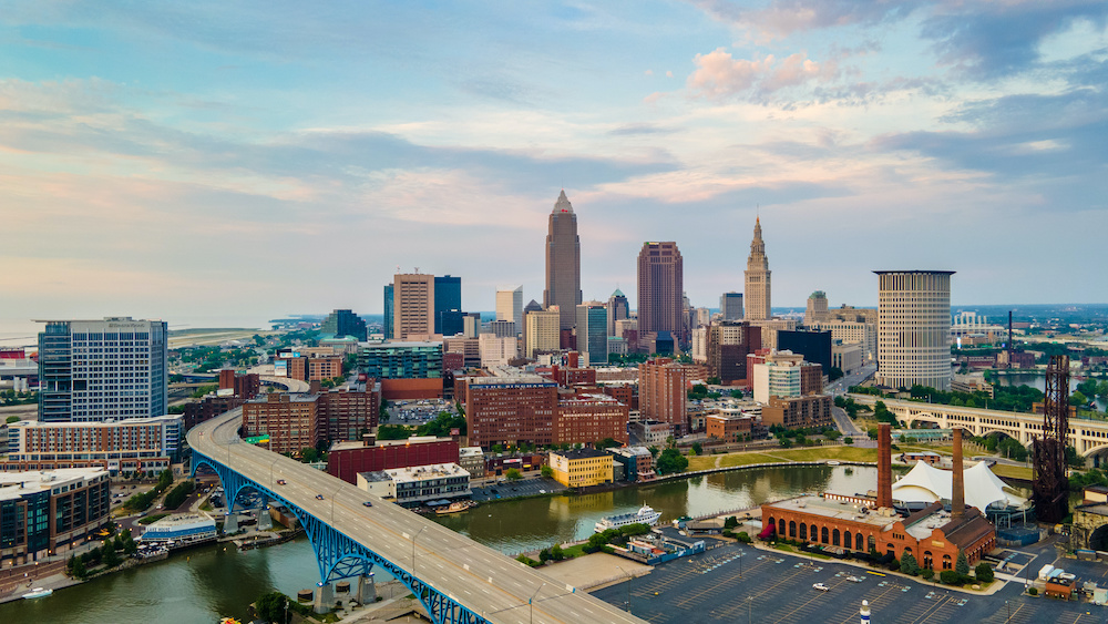 Aerial view of Cleveland Ohio