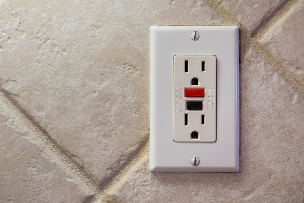 GFCI outlet on wall.