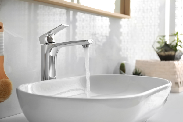 Close up of bathroom sink.